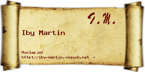 Iby Martin névjegykártya